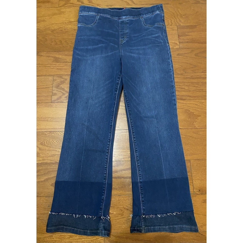 SPANX FLARE CROPPED JEANS Vintage Indigo Blue pull-on Jeans- XL Tall